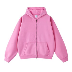 Sweat à capuche surdimensionné lourd Streetwear de haute qualité Sweat à capuche zippé sans ficelle Vintage Acid Wash Sweat à capuche pour homme - Product Image 3