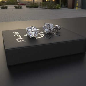 Pendientes de Botón de Diseño Solitario Avarta de 2 Quilates Cada Uno, Plata de Ley para Niñas y Mujeres, Joyería Fina - Product Image 6