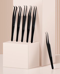 Pince à épiler à embouts incurvés droits pour extensions de cils Outil de pince à épiler en acier inoxydable - Product Image 2