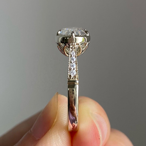 Top Selling 2.50 Carat Original Moissanite Step Cut Oval Engagement <b>Ring</b> Original 18K Yellow Gold Fine Jewelry <b>Rings</b> Wholesale - Product Image 5