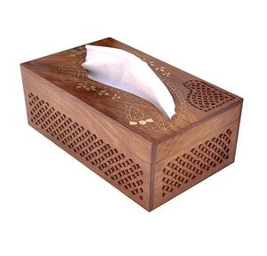 Dispensador de pañuelos de madera de diseño clásico hecho a mano, organizador de caja de almacenamiento de mesa para decoración del hogar y uso de oficina - Product Image 2