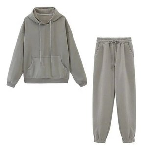 ชุดวอร์ม2ชิ้นสำหรับผู้หญิงชุดออกกำลังกายสำหรับผู้หญิงโลโก้แบบกำหนดเอง - Product Image 3