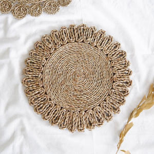 Set de table en jonc de mer floral au design unique avec le prix le moins cher set de table en paille de raphia pour tables de décoration - Product Image 5