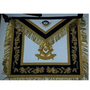 Maçonnique Regalia Blue Lodge Golden Bullion Passé Maître Tablier Brodé À La Main Regalia Tabliers 2025 Nouveau maître 100% Tablier En Peau D'agneau - Product Image 1