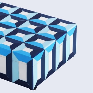 Venta caliente de lujo rectángulo hecho a mano estilo europeo caja de almacenamiento de joyas modelo personalizado patrón resina madera decoración del hogar - Product Image 3