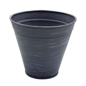 Maceta redonda de hierro con textura verde Macetas de metal modernas utilizables para macetas decorativas y suministros de jardín Macetas con drenaje - Product Image 5