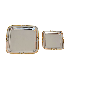 Elegant Rectangular Stainless Steel Serving <b>Tray</b> <b>with</b> Polished <b>Mirror</b> Surface for Home and Party Use - Product Image 1