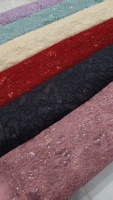 Tissu en polyester de 100% de meilleure qualité avec perles de travail manuel importées Matériau de couture de qualité supérieure