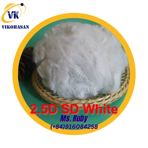 Remplissage d'oreiller en fibres discontinues de polyester recyclé 100% du fabricant Vikohasan GRS 2.5D SD fil de filature en fibre blanche sèche solide - Product Image 1