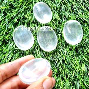 Venta caliente Selenita Preocupación Piedra Roca Cristal Selenita Pulgar Piedra de bolsillo para terapia curativa de Elegant Aga - Product Image 2