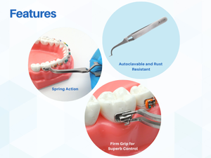 Soporte de unión de ortodoncia, pinzas dentales reutilizables de 14cm, instrumentos quirúrgicos para el cuidado dental - Product Image 3