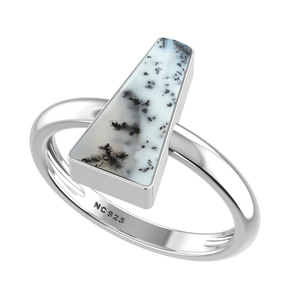 925 bague en argent Sterling lunette réglage opale dendritique pierres précieuses mélange formes classique fête de mariage à la mode unisexe - Product Image 4