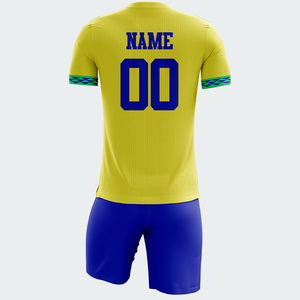 Conjunto de Camiseta y Pantalones Cortos de Fútbol Transpirables, 100% Poliéster, Secado Rápido, con Logotipo Frontal Personalizado, Nombre del Equipo, Uniformes de Equipo - Product Image 5