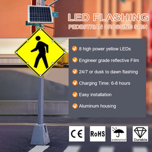 Señal de tráfico peatonal con energía <span class=keywords><strong>solar</strong></span> de alta visibilidad a precio de fábrica - Product Image 2