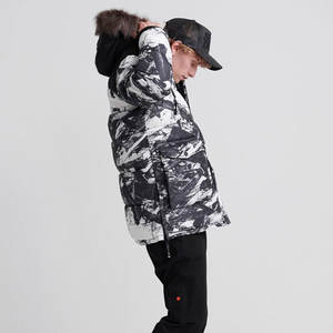Veste parka longue d'hiver personnalisée en sublimation, respirante, grande taille, pour homme, à capuche - Product Image 4
