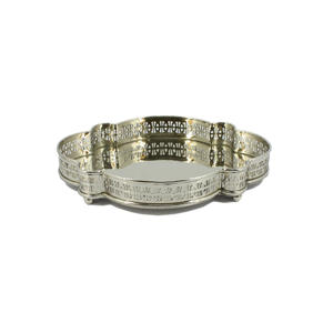 Date 2025 Design Snack et Thé Plateau De Service À Manger Décor De Table Argent Couleur Top Qualité Plateau En Métal Vaisselle Plat - Product Image 4