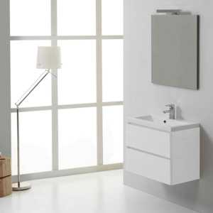 Armoire de salle de bain murale blanche Miami Forest de 60 cm avec tiroirs - Product Image 1