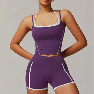 Ensemble de fitness pour femmes très vendu, ensemble de 2 pièces, soutien-gorge et short pour femmes, vêtements de fitness sans couture, ensembles de short de yoga personnalisés pour femmes - Product Image 1