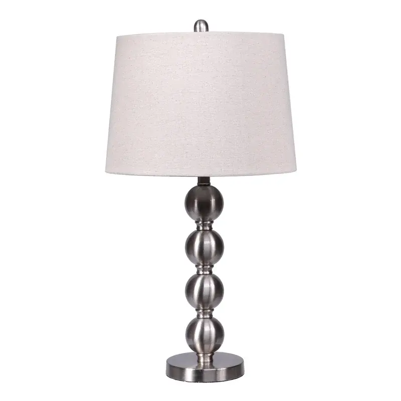 2022 Best selling wholesale Luxury Metal Table Lamp Brushed Nickel 27" with 3 Way Switch For Home Hotel Living Room Decoration