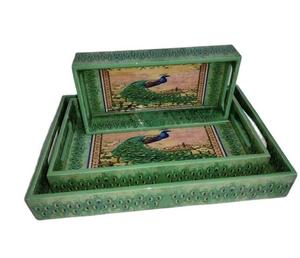 Bandeja de Servicio de Diseño con Recubrimiento de Esmalte de Madera MDF, Bandeja de Mesa de Alta Calidad para Hoteles y Restaurantes - Product Image 5