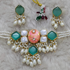 Collar de cuentas de perlas para mujer Nuevo estilo retro Diamante Accesorio de banquete de moda Precio al por mayor Hecho a mano - Product Image 1