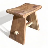 Tabouret en bois de Suar massif, table d'appoint rustique, tabouret de salle de bain fait main, mobilier pour hôtel et complexe hôtelier, fabrication sur mesure OEM ODM