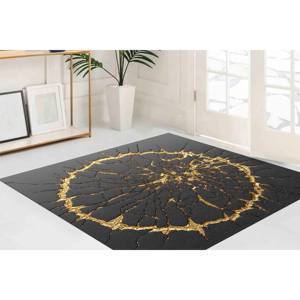 Tapis Kintsugi : Accent doré 3D, Décoration moderne, Tapis imprimé, Tapis à poils doux - Product Image 4