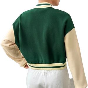 แจ็คเก็ตวาร์ซิตี้ทรงครอปสำหรับผู้หญิง หลากหลายสไตล์ แขนยาว ความยาวสั้น ใส่สบาย ทันสมัย สีสันตามสั่ง อุ่นสบาย เหมาะกับฤดูใบไม้ร่วง ทำจากผ้าฝ้าย - Product Image 4