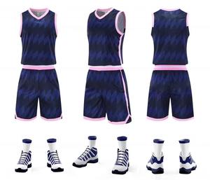 Ventes chaudes, uniformes de basket-ball personnalisés, respirants, bleu noir, polyester, vêtements de sport, tailles XS à 5XL, impression par sublimation - Product Image 6