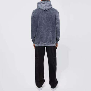 Ropa de hombre sudaderas con capucha lavado ácido OEM estilo personalizado pulóver invierno sudaderas con capucha hombres sudaderas con capucha de algodón polar ropa de calle - Product Image 2