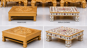 Elegante Juego de Sillas Vedi Sankheda para Bodas Hindúes, Sillas Vedi Modernas de Asiento Bajo, Sillas Doradas de Lujo para Bodas Indias - Product Image 3
