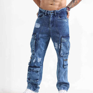 Custom <b>Men</b> 100% Cotton Denim Material Custom Made Baggy Pants Manufacturer Oem Streetwear <b>Mens</b> Wide Leg <b>Jeans</b> <b>Jean</b> Large - Product Image 1