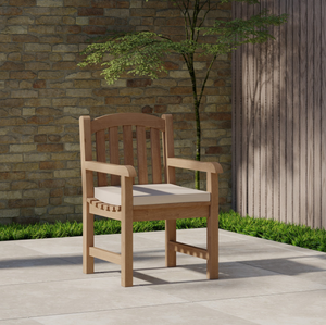 Las sillas del restaurante están hechas de madera de teca, con medidas de 60x50x91 cm, son duraderas y de larga duración. - Product Image 3