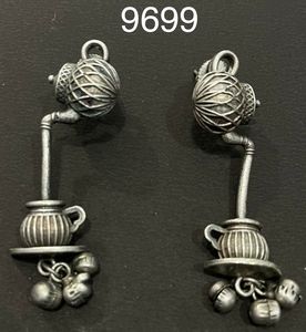 ต่างหูเม็ดเดี่ยวสีเงินเยอรมันทำด้วยมือสำหรับผู้หญิงชุดปาร์ตี้แบบลำลองสำหรับผู้หญิงเครื่องประดับแฟชั่นจำนวนมาก - Product Image 6