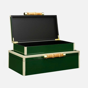Plateaux de service en bois laqué de haute qualité OEM ODM et poignées en bambou faites à la main du Vietnam - Product Image 2