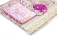 Coffret cadeau musulman Tapis de prière Tasbih Boîte cadeau islamique transparente pour le Ramadan Cadeaux de mariage et souvenirs musulmans Couverture de Coran