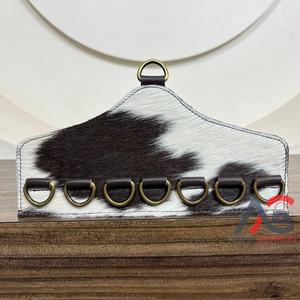 Offre Spéciale véritable cuir de vachette mural sauvage chiffon porte-écharpe présentoir anneau en métal porte cintre maison stockage organisateur - Product Image 1