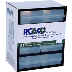 รถเข็นเก็บของ RAACO สีแอนทราไซต์ ทำจากโพลีโพรพิลีน พร้อมลิ้นชัก 8 ช่อง ขนาดกว้าง 357 x ลึก 255 x สูง 435 มม. โครงเหล็กชุบสังกะสี สำหรับเก็บชิ้นส่วนขนาดเล็ก - Product Image 3