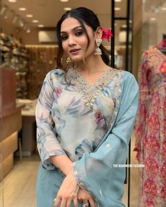 Wholesale Online Organza <b>Kurtis</b> Manufacturer From India New Trendy Latest Indian Multicolor Indian Manufacturer of Premium - Product Image 4