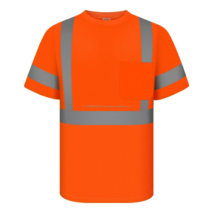 T-shirt de sécurité réfléchissant à manches courtes haute visibilité pour hommes, respirant, résistant, avec protection contre l'humidité et possibilité de personnalisation OEM - Product Image 6