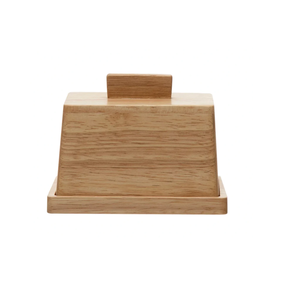 Boîte à beurre en bois de qualité alimentaire avec couvercle, couteau, récipient à fromage solide Boîte à beurre pour forme carrée - Product Image 1