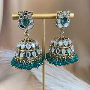 Joyería 2025 para Mujer al por Mayor, Conjuntos de Joyería de Moda con Collar Choker Indio, Aretes y Mangtika para Novia - Product Image 6