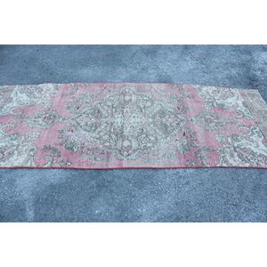 Turkish Vintage <b>Rug</b>, 3.4x9.2 ft <b>Runner</b> <b>Rug</b>, Pink Floral <b>Rug</b> - Product Image 3