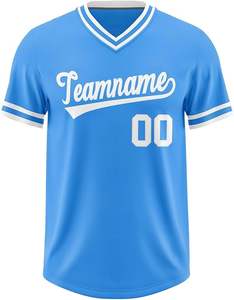 Maillots de baseball personnalisés en gros, sublimés, 100% polyester, séchage rapide, respirant, antibactérien, vêtements de sport pour hommes, manches courtes - Product Image 1