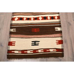 พรมคิลิมขนาด 2.8x12.2 ฟุต พรมตุรกีโบราณ พรมลายพรางสีน้ำตาลแดง - Product Image 2