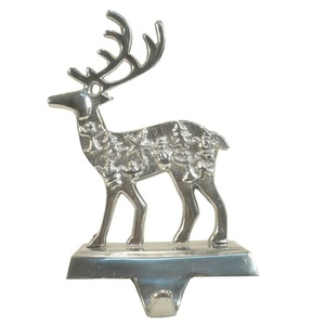 Reindeer With Snow Flakes Silver Metal <b>Stocking</b> <b>Holder</b> For Christmas Home Party Decorative - Product Image 2