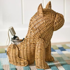 Adorable panier de rangement en forme de chat, accessoires pour nouveau-nés, paniers pour enfants en rotin faits à la main - Product Image 2