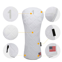 Juego de Fundas para Palos de Golf de Cuero PU Impermeable con Logotipo Bordado Personalizado, Duraderas y de Venta Caliente al por Mayor