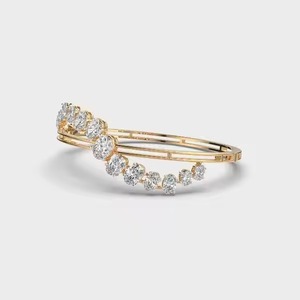 14k Round Moissanite <b>Bracelet</b> for Women Unique <b>Bracelet</b> Halo Design Classic Unique Bangles - Product Image 3