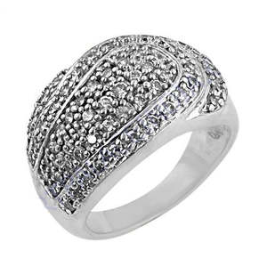 Rose Gold Plated Silver Cubic Zirconia and Moissanite <b>Statement</b> <b>Ring</b> for Women Trendy Fashionable Inlay Jewelry - Product Image 2